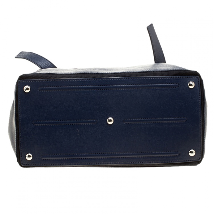 Pre Owned Saint Laurent Paris Blue Leather Medium Muse Two Satchel