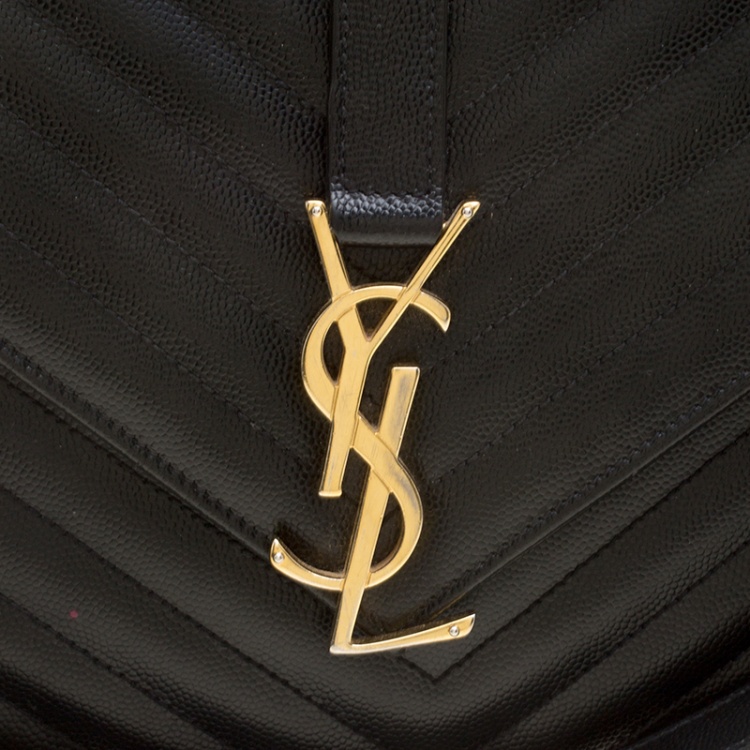 Pre Owned Saint Laurent Blue Matelasse Leather Large Cassandre Flap Bag