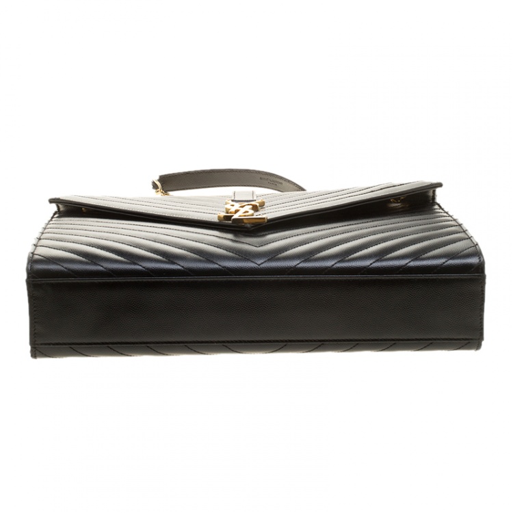 Pre Owned Saint Laurent Blue Matelasse Leather Large Cassandre Flap Bag