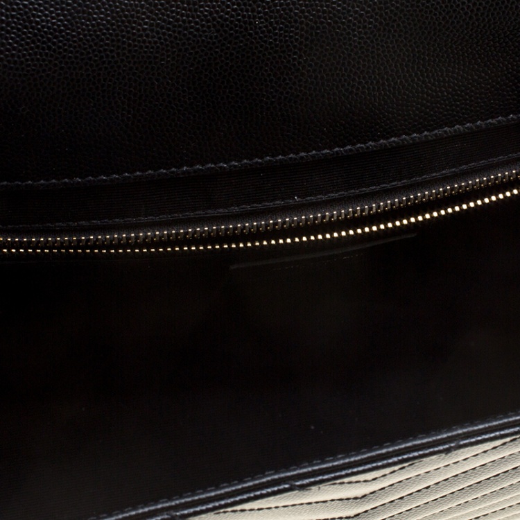 Pre Owned Saint Laurent Blue Matelasse Leather Large Cassandre Flap Bag