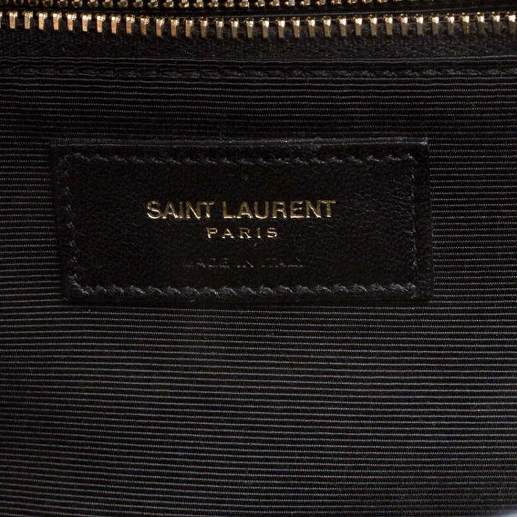 Pre Owned Saint Laurent Blue Matelasse Leather Large Cassandre Flap Bag
