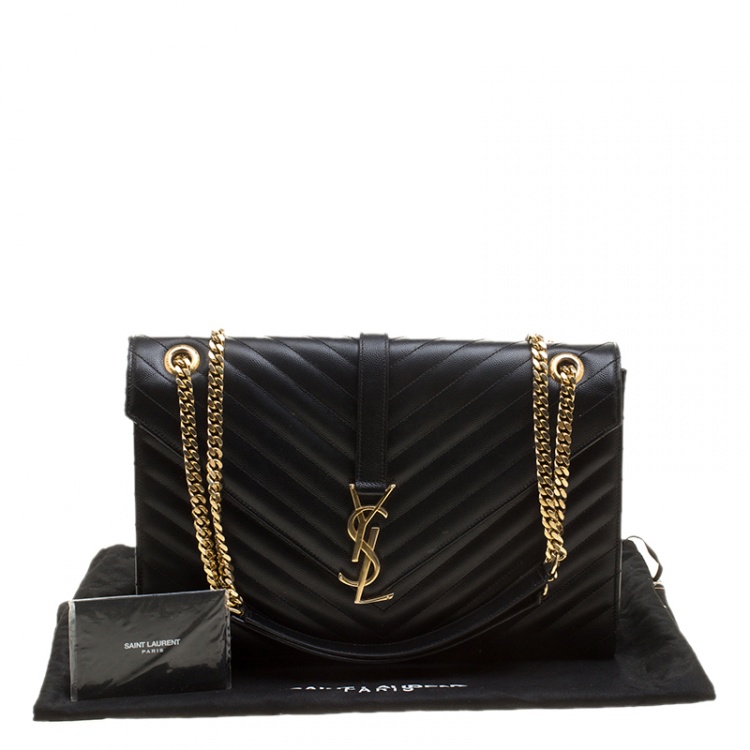 Pre Owned Saint Laurent Blue Matelasse Leather Large Cassandre Flap Bag