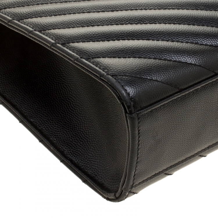 Pre Owned Saint Laurent Blue Matelasse Leather Large Cassandre Flap Bag