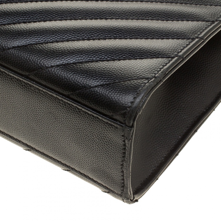 Pre Owned Saint Laurent Blue Matelasse Leather Large Cassandre Flap Bag