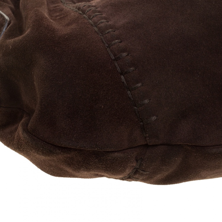 Pre Owned Saint Laurent Brown Suede Vincennes Mombasa Hobo