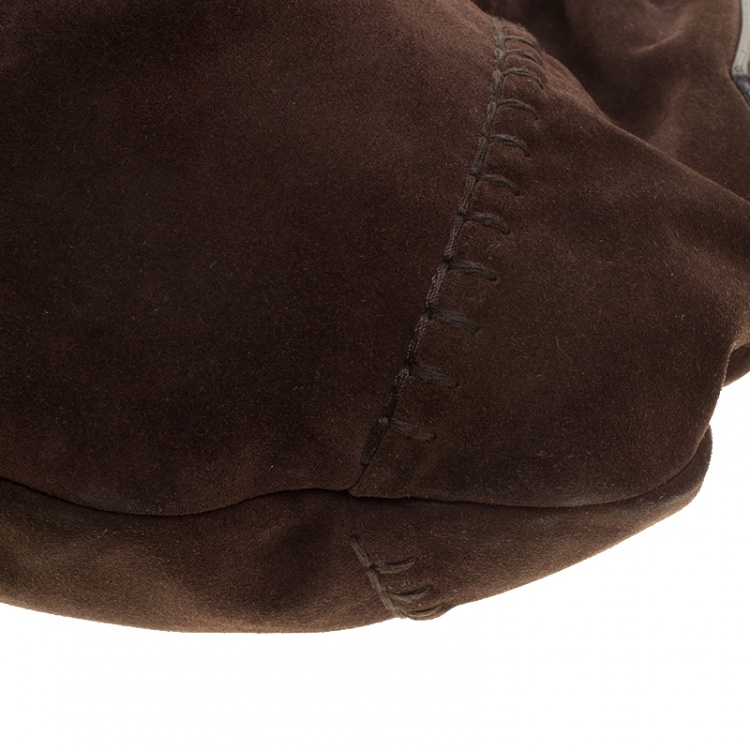 Pre Owned Saint Laurent Brown Suede Vincennes Mombasa Hobo