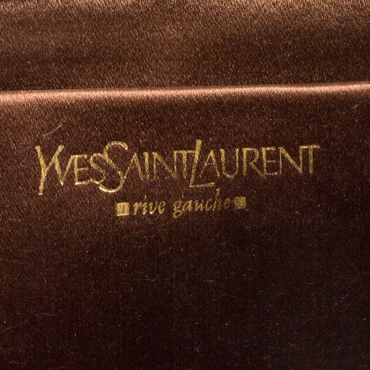 Pre Owned Saint Laurent Brown Coated Canvas Belle De Jour Flap Clutch
