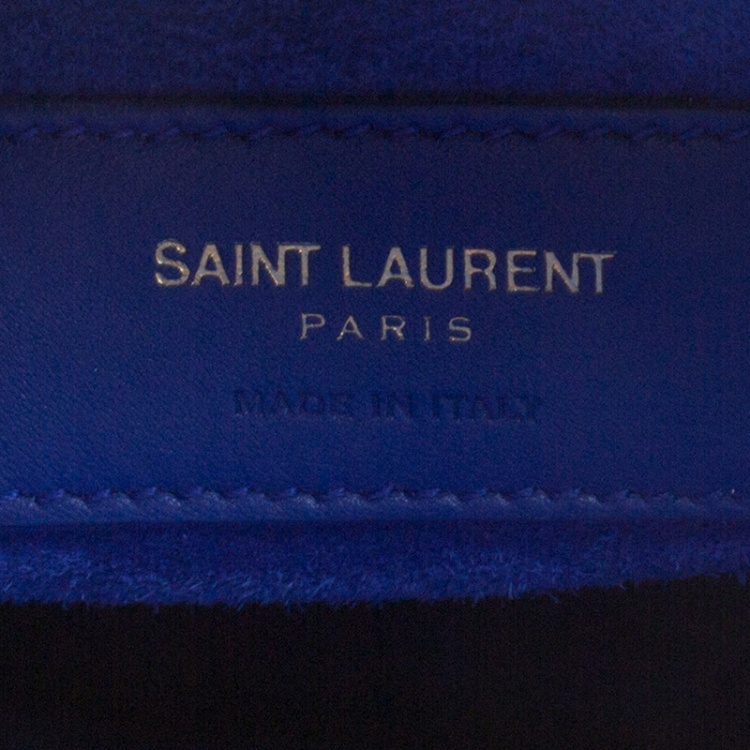 Pre Owned Saint Laurent Blue Leather Small Classic Sac De Jour Tote