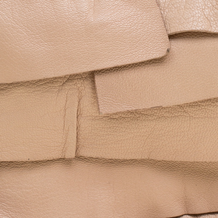Pre Owned Saint Laurent Beige Leather St.Tropez Shoulder Bag