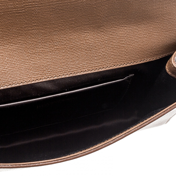 Pre Owned Saint Laurent Brown Leather Chyc Clutch