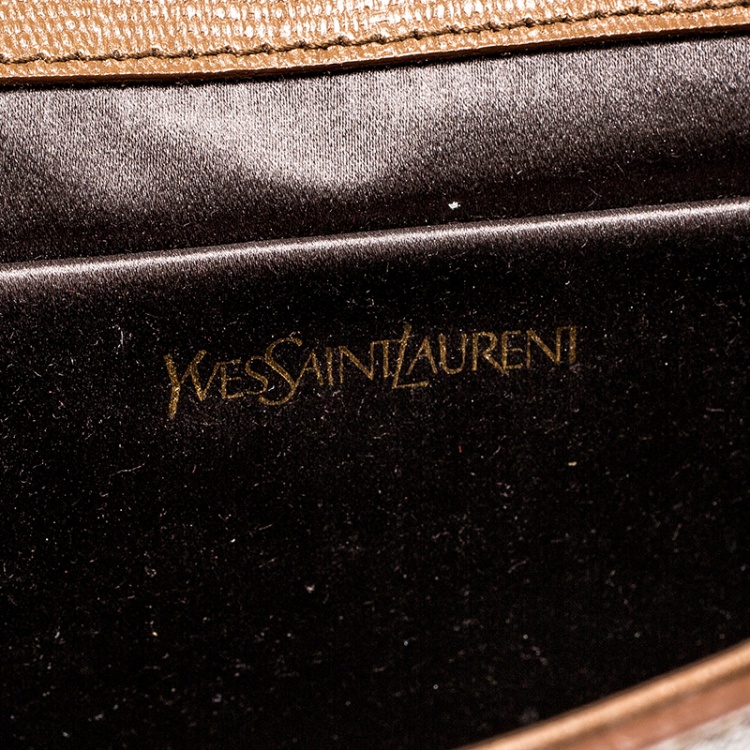 Pre Owned Saint Laurent Brown Leather Chyc Clutch