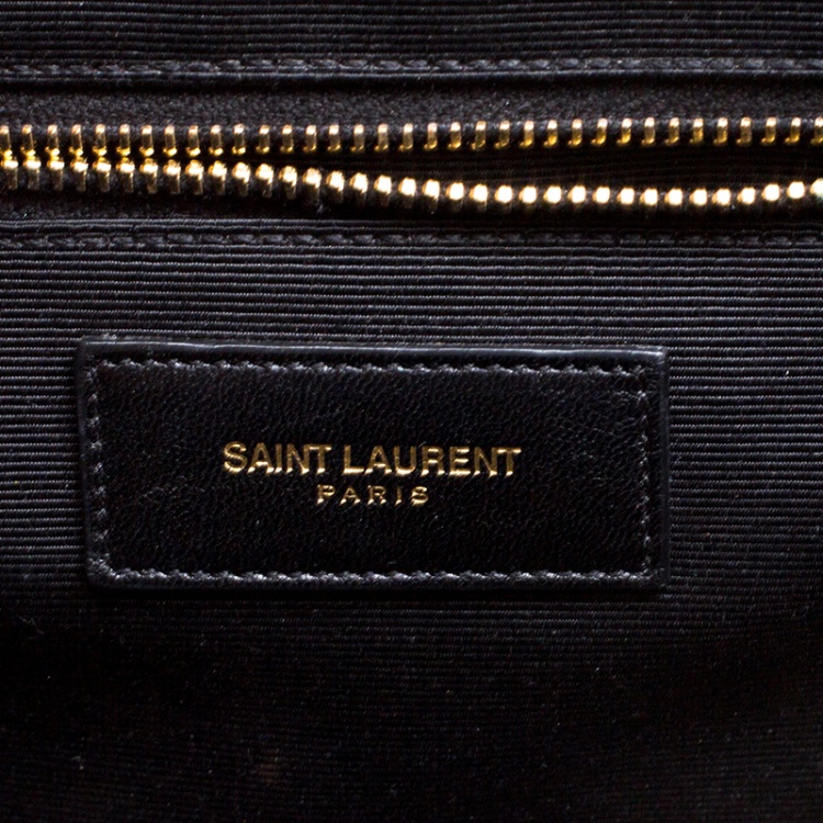 Pre Owned Saint Laurent Paris Black Matelasse Leather Large Cassandre Flap Bag