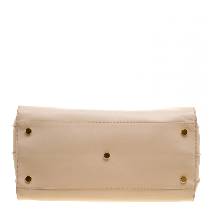 Pre Owned Saint Laurent Beige Leather Large Sac De Jour Tote