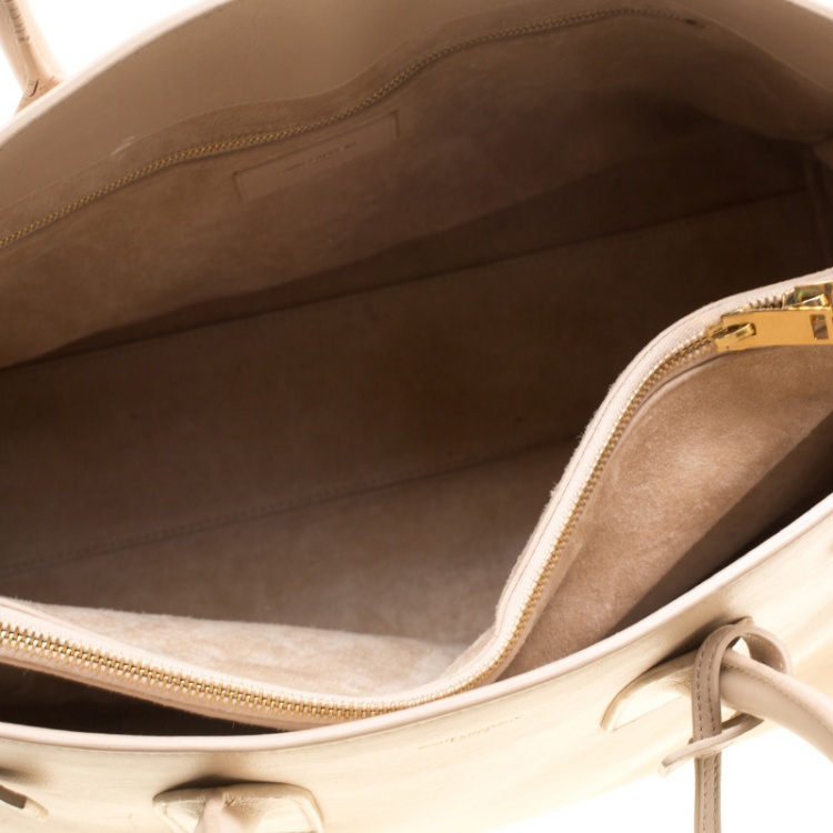 Pre Owned Saint Laurent Beige Leather Large Sac De Jour Tote