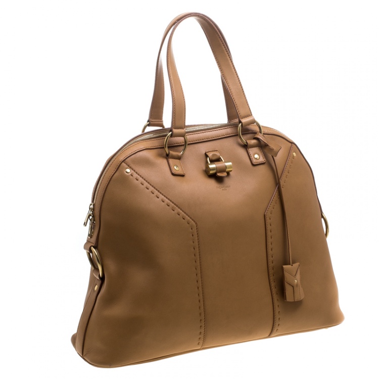 Pre Owned Saint Laurent Camel Leather Muse Satchel
