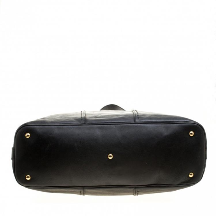 Pre Owned Saint Laurent Paris Black Leather Oversized Muse Tote