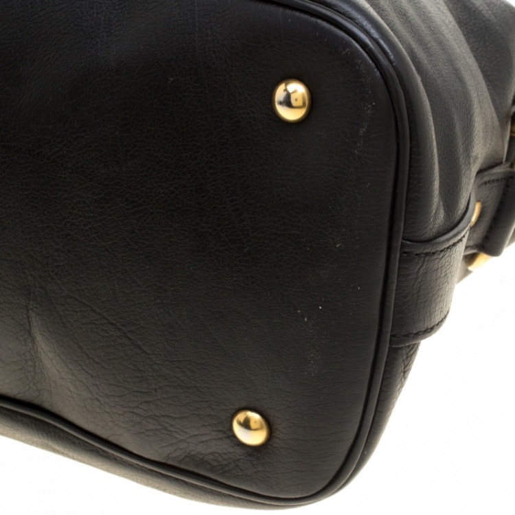 Pre Owned Saint Laurent Paris Black Leather Oversized Muse Tote