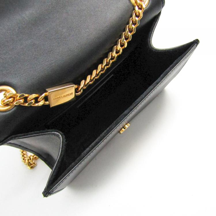 Pre Owned Saint Laurent Paris Black Leather Small Kate Tassel Bag