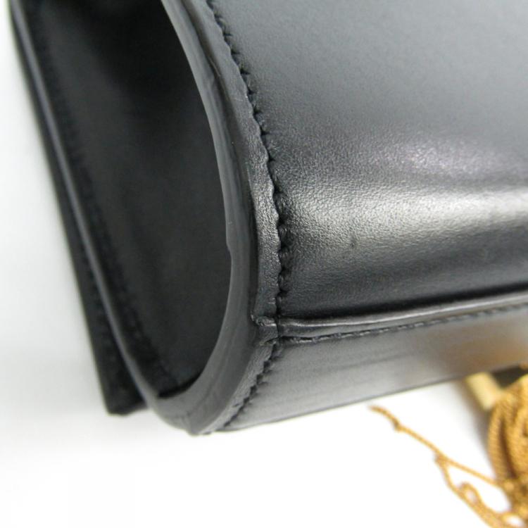 Pre Owned Saint Laurent Paris Black Leather Small Kate Tassel Bag