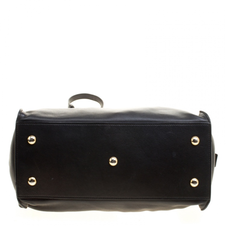 Pre Owned Saint Laurent Black Leather Small Cabas Chyc Tote
