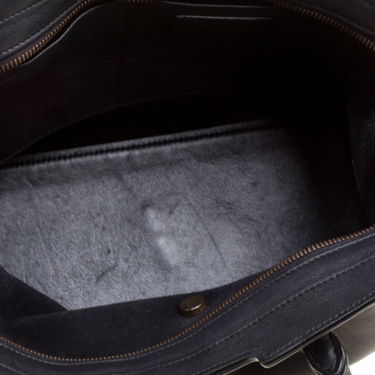 Pre Owned Saint Laurent Black Leather Small Cabas Chyc Tote