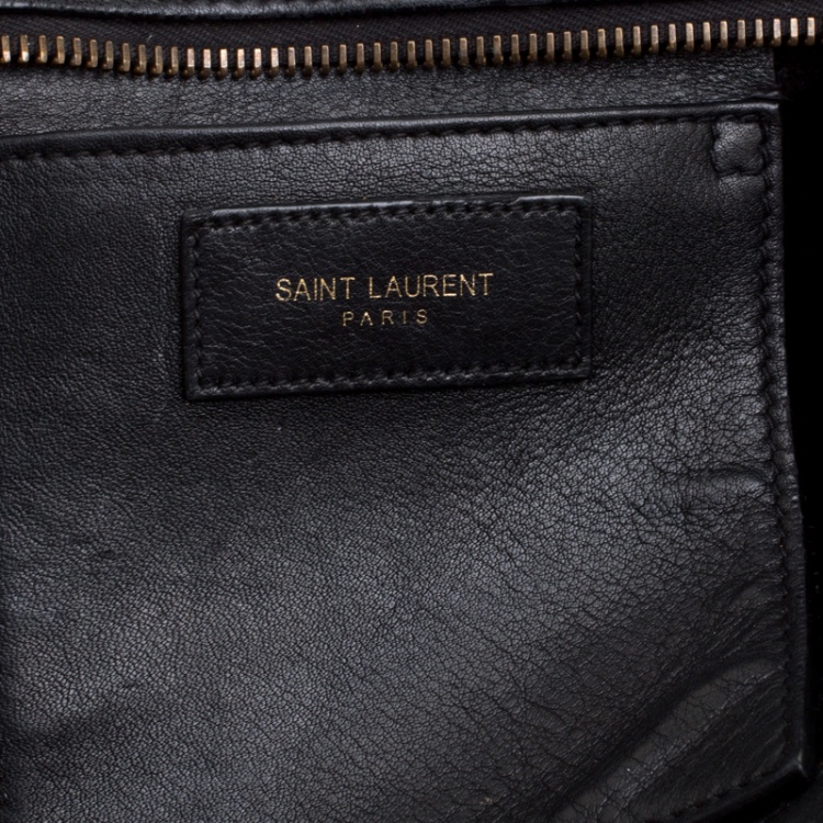 Pre Owned Saint Laurent Black Leather Small Cabas Chyc Tote