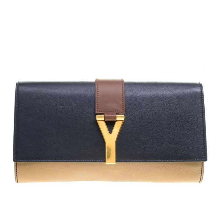 Pre Owned Saint Laurent Multicolor Leather Large Chyc Clutch