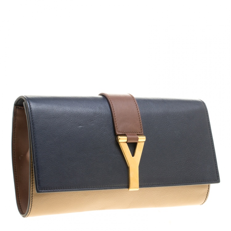 Pre Owned Saint Laurent Multicolor Leather Large Chyc Clutch