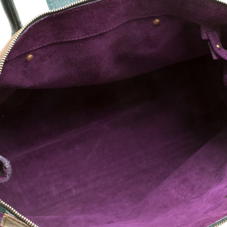 Pre Owned Saint Laurent Multicolor Leather and Suede Muse Two Bag