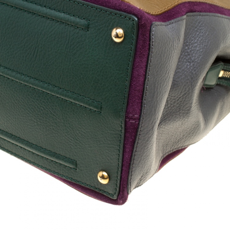 Pre Owned Saint Laurent Multicolor Leather and Suede Muse Two Bag