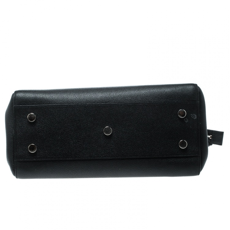 Pre Owned Saint Laurent Black Leather Small Cabas Rive Gauche Tote