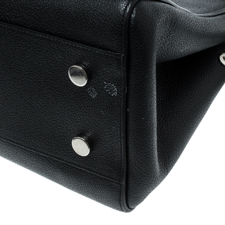 Pre Owned Saint Laurent Black Leather Small Cabas Rive Gauche Tote
