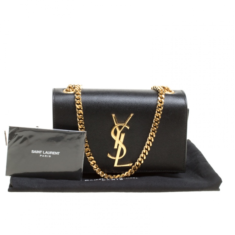 Pre Owned Saint Laurent Black Leather Original Small Kate Shoulder Bag