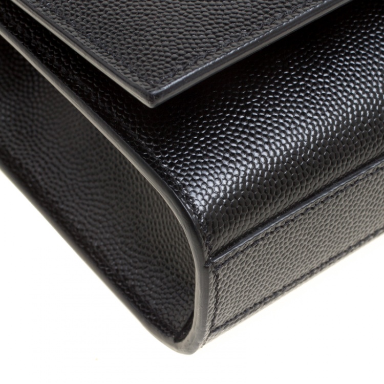 Pre Owned Saint Laurent Black Leather Original Small Kate Shoulder Bag