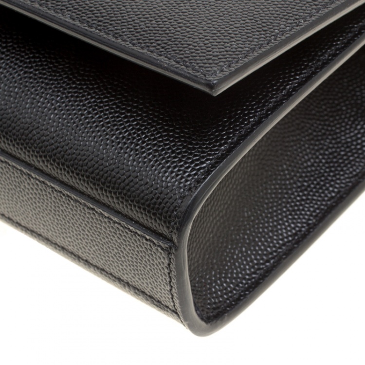 Pre Owned Saint Laurent Black Leather Original Small Kate Shoulder Bag