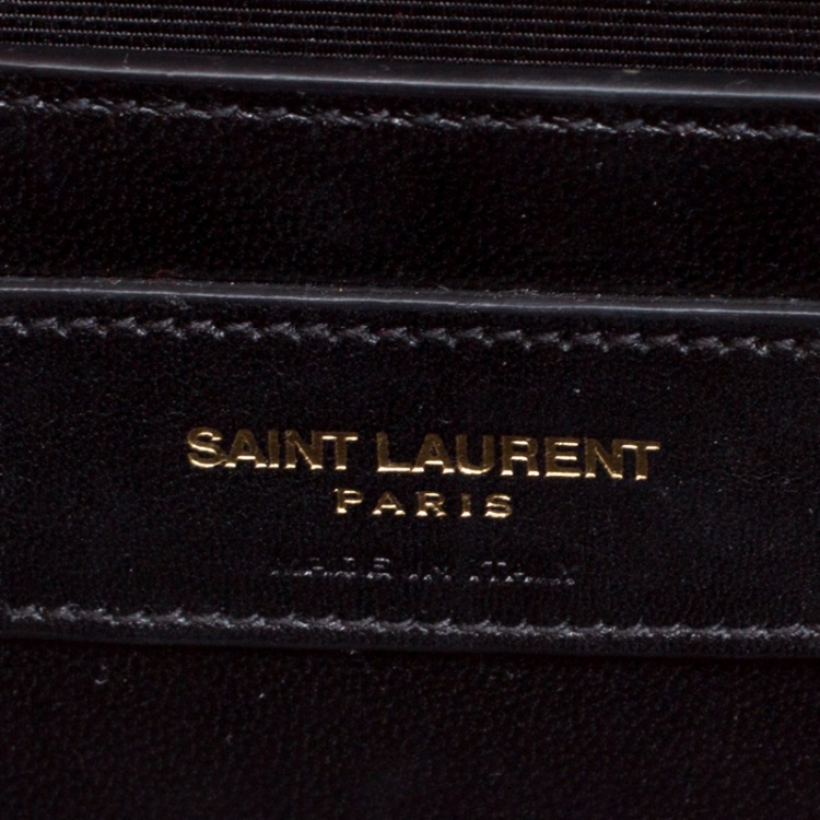 Pre Owned Saint Laurent Red Leather Cassandre Clutch