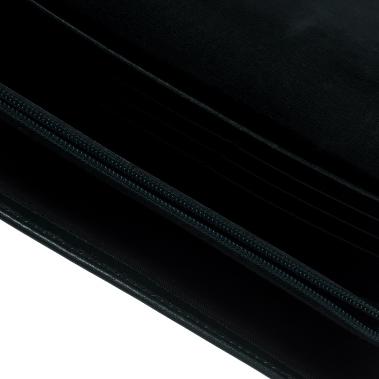 Pre Owned Saint Laurent Dark Green Patent Leather Belle De Jour Wallet