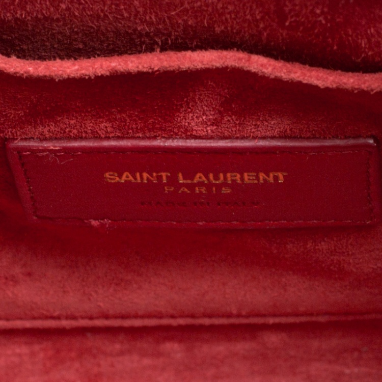 Pre Owned Saint Laurent Red Leather Nano Classic Sac De Jour Tote
