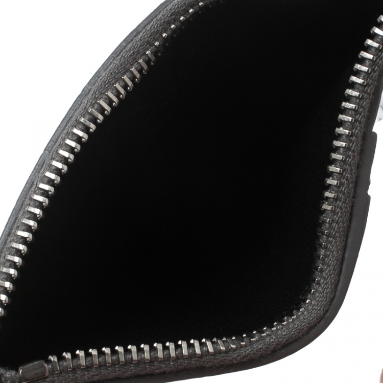 مملوكة مسبقًا Saint Laurent Grey Croc Embossed Card Holder 