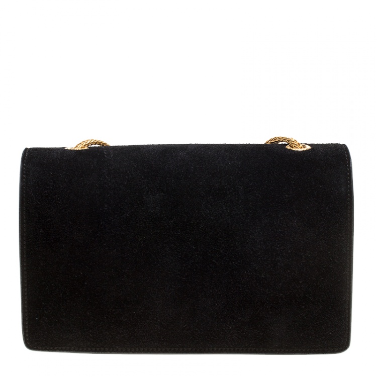 Pre Owned Saint Laurent Black Suede Small Betty Shoulder Bag
