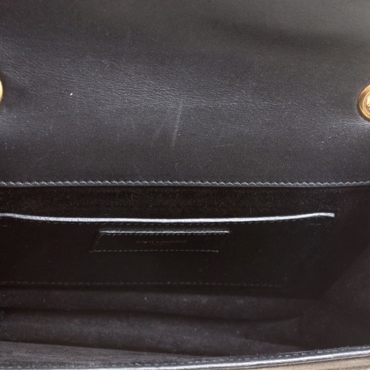 Pre Owned Saint Laurent Black Suede Small Betty Shoulder Bag