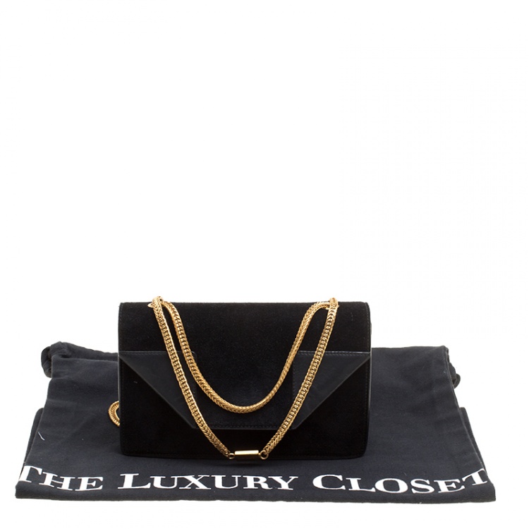 Pre Owned Saint Laurent Black Suede Small Betty Shoulder Bag