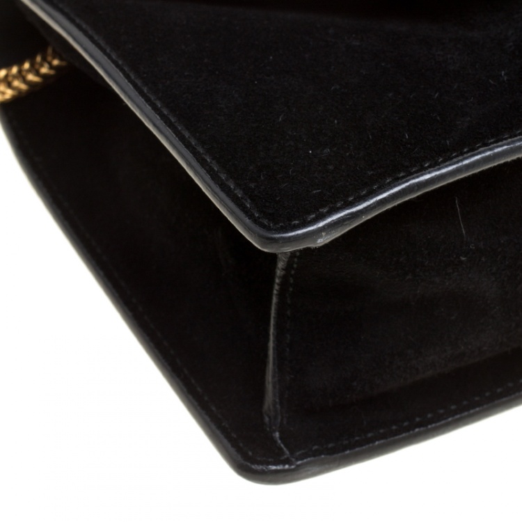 Pre Owned Saint Laurent Black Suede Small Betty Shoulder Bag