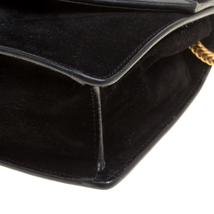Pre Owned Saint Laurent Black Suede Small Betty Shoulder Bag