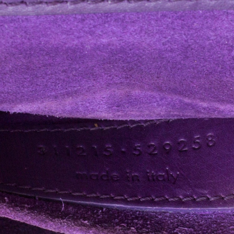 Pre Owned Saint Laurent Purple Leather Mini ChYc Crossbody Bag