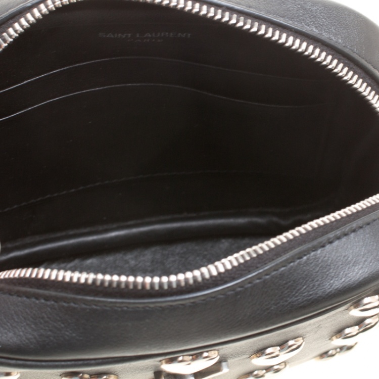 Pre Owned Saint Laurent Black Leather Monogram Heart Blogger Crossbody Bag