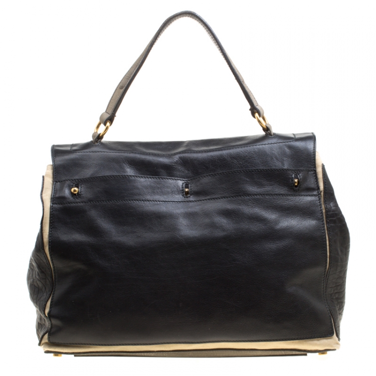 Pre Owned Saint Laurent Tri Color Leather Large Muse Two Bag