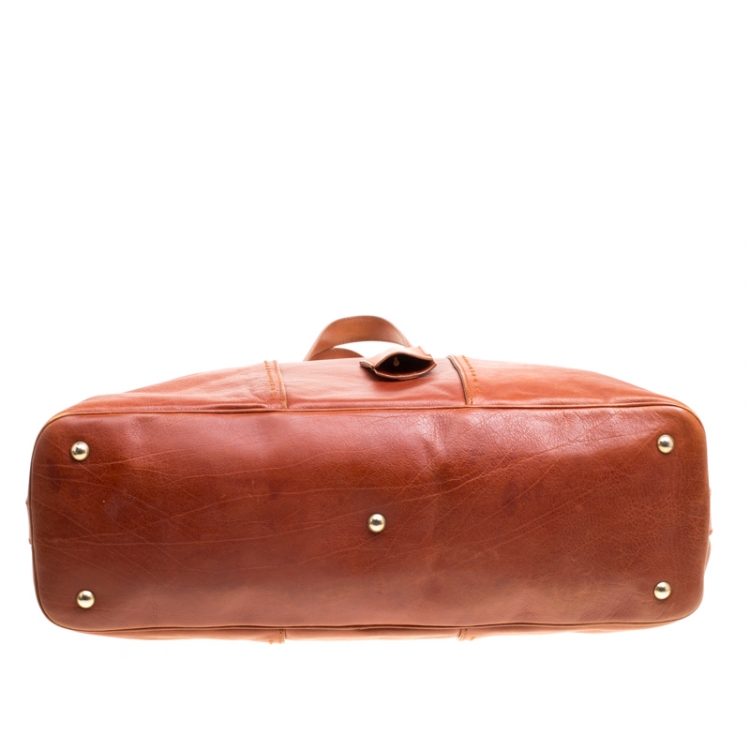 Pre Owned Saint Laurent Brown Leather Oversized Muse Satchel