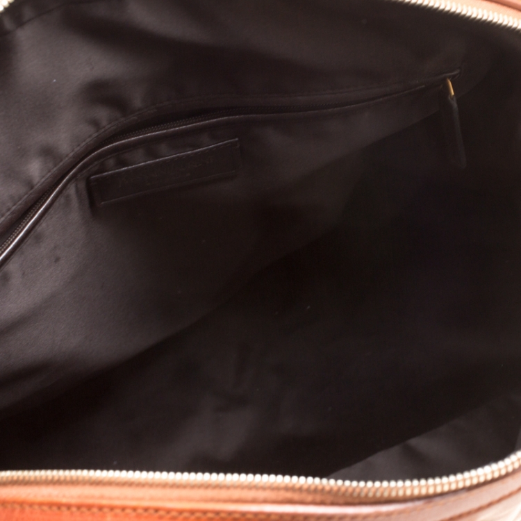 Pre Owned Saint Laurent Brown Leather Oversized Muse Satchel