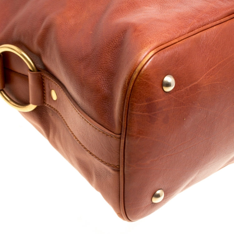 Pre Owned Saint Laurent Brown Leather Oversized Muse Satchel